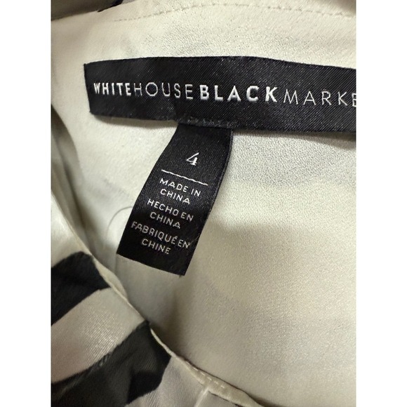 White House Black Market One Shoulder Blouse Womens 4 Zebra Print Sleeveless Top - Picture 5 of 6